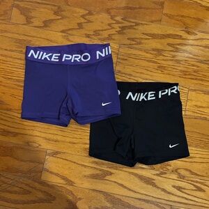 Nike Pro Women's Athletic Shorts - Purple & Black